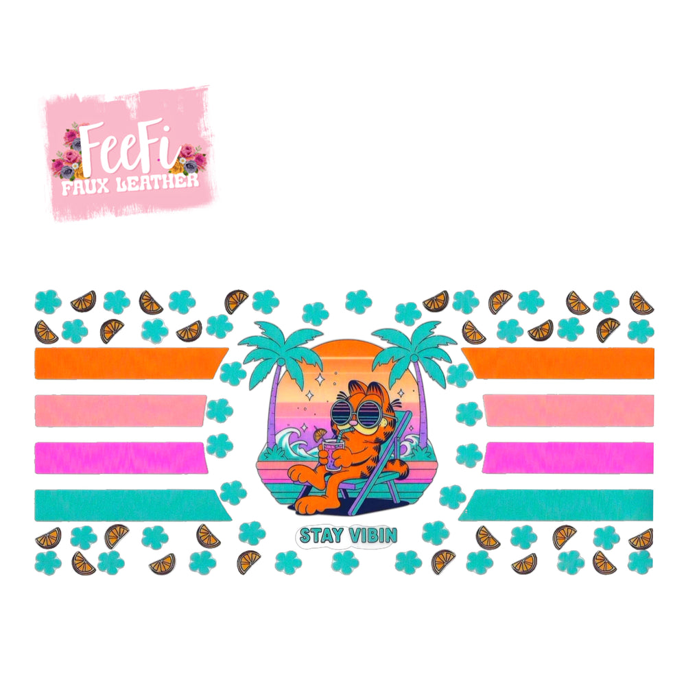 Cat UV DTF Cup Wrap – Easy Cup Wrap for Tumblers & Projects FeeFiFauxLeather