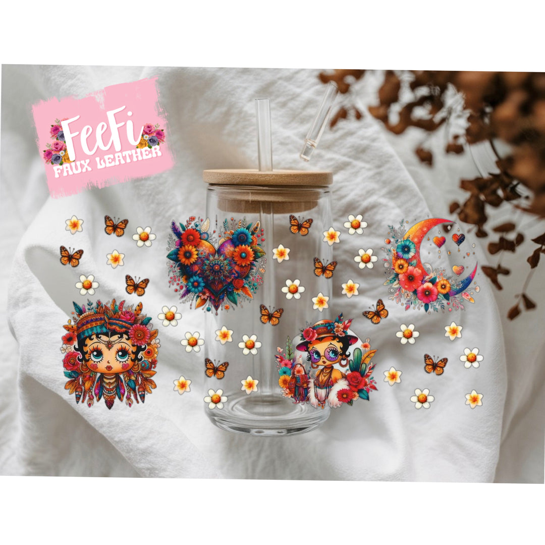 Betty Boop UV DTF Cup Wrap – Easy Cup Wrap for Tumblers & Projects FeeFiFauxLeather
