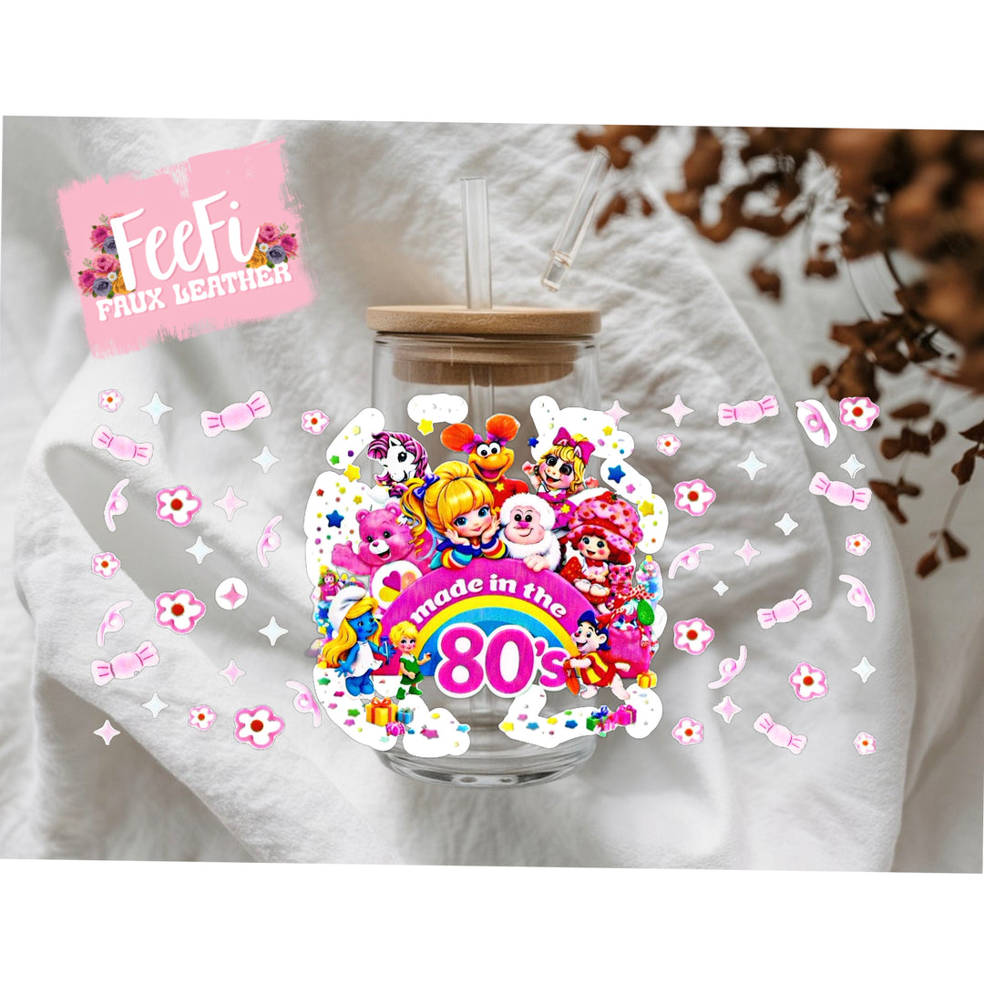 Strawberry Shortcake and Rainbow Brite UV DTF Cup Wrap – Easy Cup Wrap for Tumblers & Projects FeeFiFauxLeather