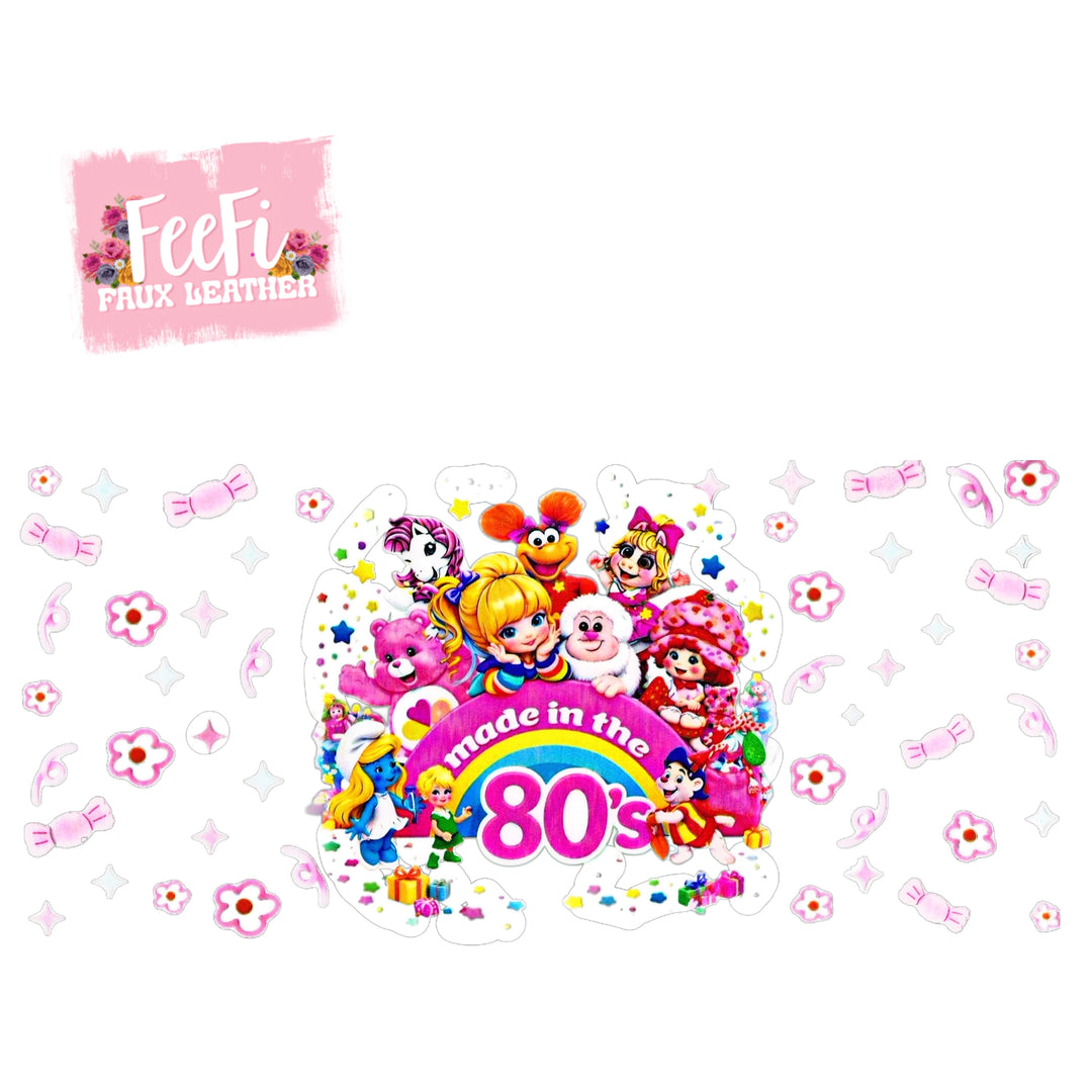 Strawberry Shortcake and Rainbow Brite UV DTF Cup Wrap – Easy Cup Wrap for Tumblers & Projects FeeFiFauxLeather