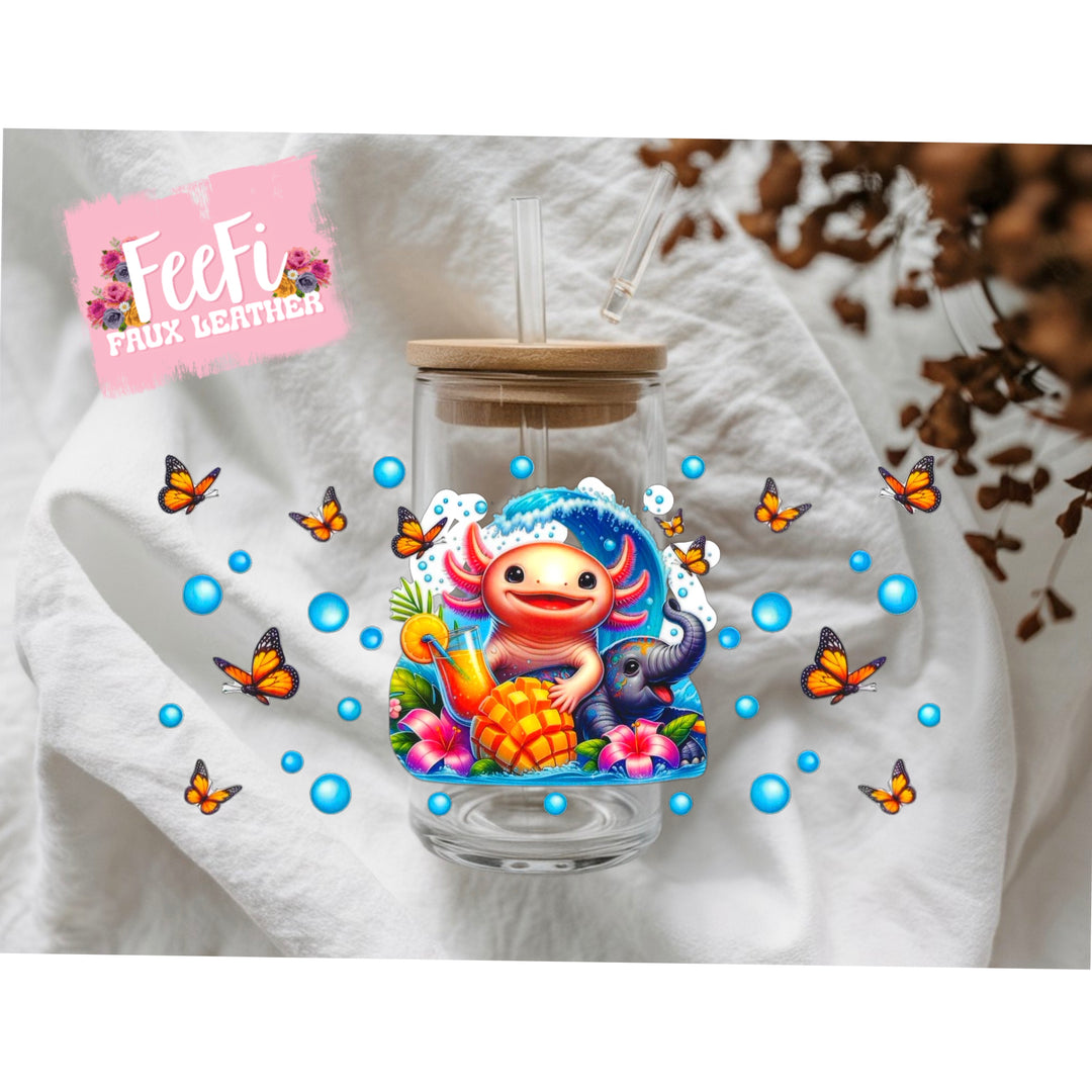 Axolotl UV DTF Cup Wrap – Easy Cup Wrap for Tumblers & Projects FeeFiFauxLeather