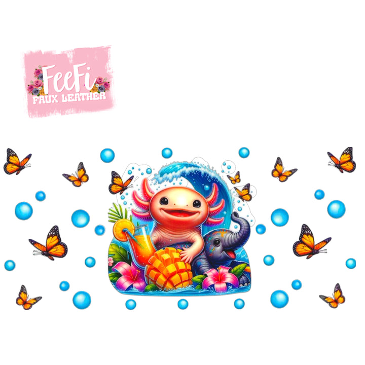 Axolotl UV DTF Cup Wrap – Easy Cup Wrap for Tumblers & Projects FeeFiFauxLeather