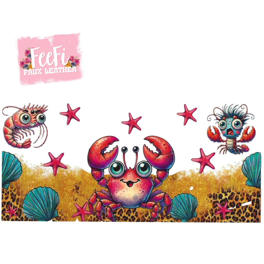 Crab UV DTF Cup Wrap – Easy Cup Wrap for Tumblers & Projects FeeFiFauxLeather