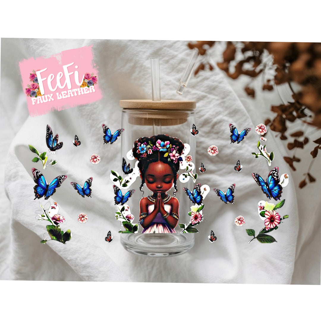 Girl UV DTF Cup Wrap – Easy Cup Wrap for Tumblers & Projects FeeFiFauxLeather
