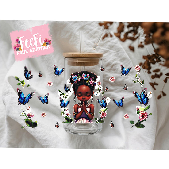 Girl UV DTF Cup Wrap – Easy Cup Wrap for Tumblers & Projects FeeFiFauxLeather
