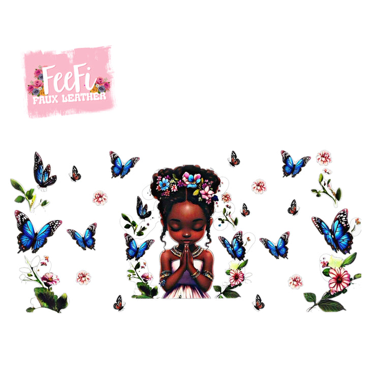 Girl UV DTF Cup Wrap – Easy Cup Wrap for Tumblers & Projects FeeFiFauxLeather