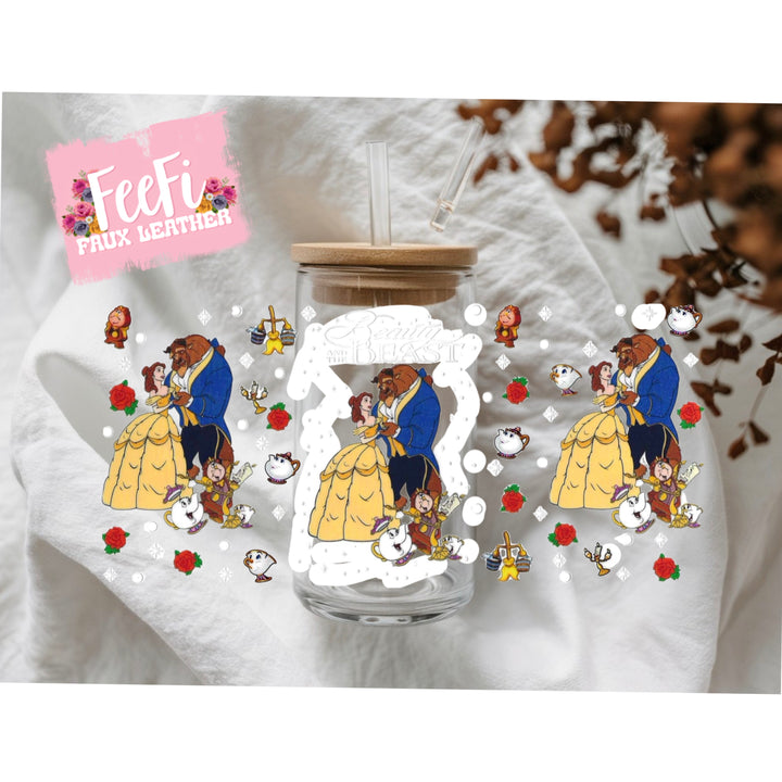 Beauty and The Beast UV DTF Cup Wrap – Easy Cup Wrap for Tumblers & Projects FeeFiFauxLeather