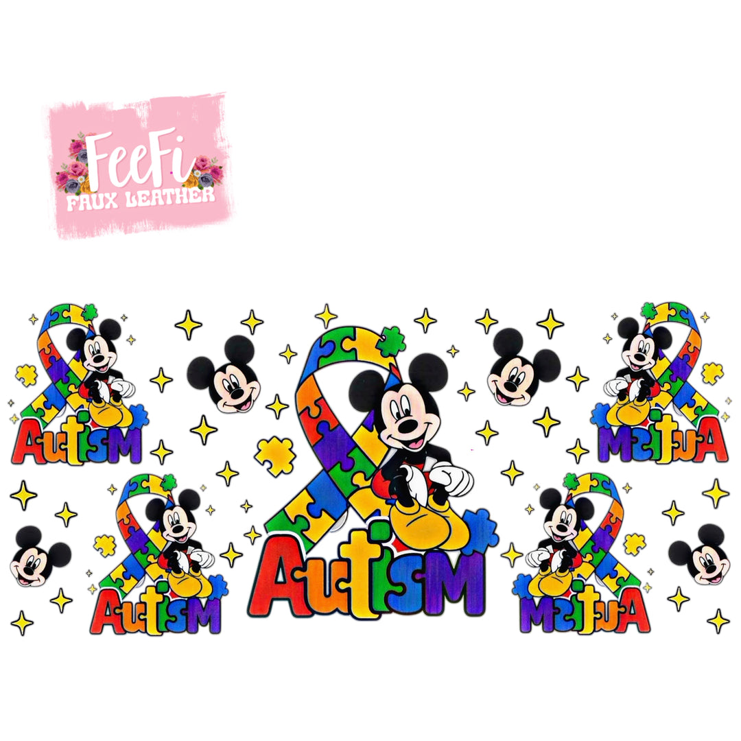 Mouse Autism UV DTF Cup Wrap – Easy Cup Wrap for Tumblers & Projects FeeFiFauxLeather