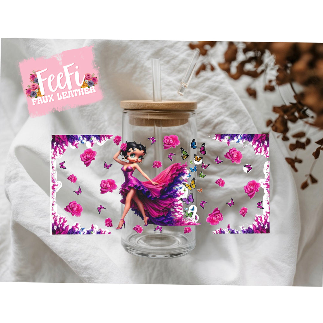 Betty Boop UV DTF Cup Wrap – Easy Cup Wrap for Tumblers & Projects FeeFiFauxLeather