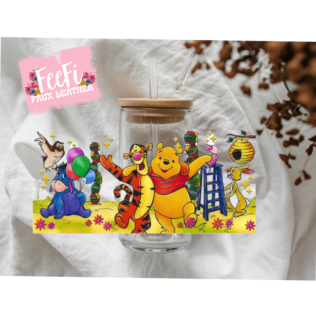 Pooh Bear UV DTF Cup Wrap – Easy Cup Wrap for Tumblers & Projects FeeFiFauxLeather