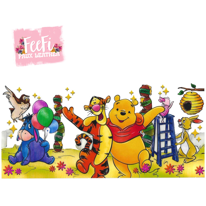 Pooh Bear UV DTF Cup Wrap – Easy Cup Wrap for Tumblers & Projects FeeFiFauxLeather