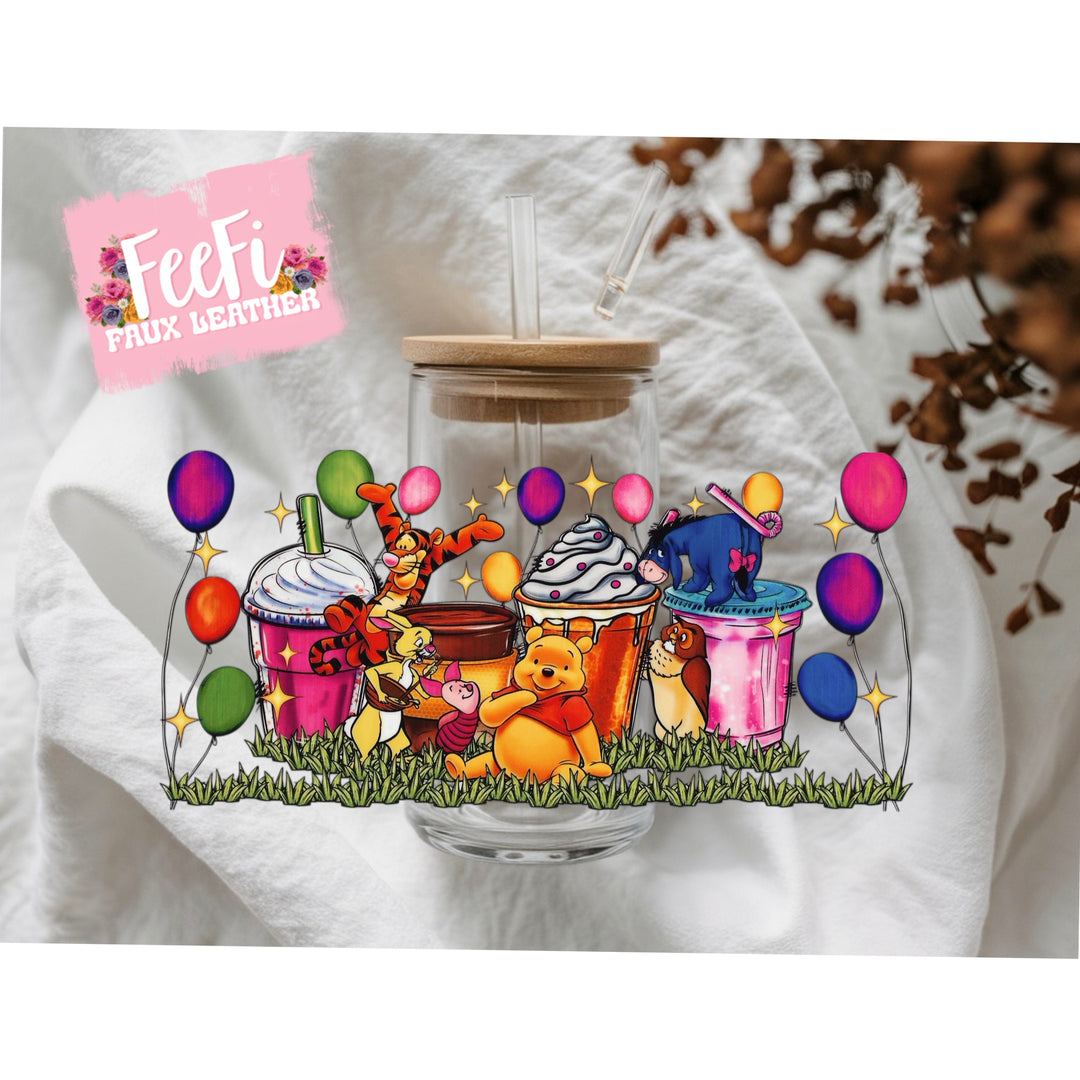 Pooh Bear UV DTF Cup Wrap – Easy Cup Wrap for Tumblers & Projects FeeFiFauxLeather