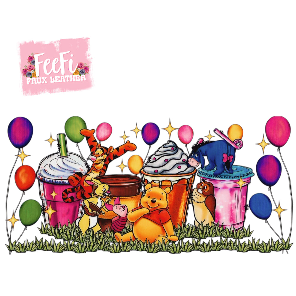 Pooh Bear UV DTF Cup Wrap – Easy Cup Wrap for Tumblers & Projects FeeFiFauxLeather