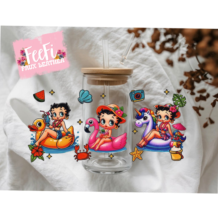 Betty Boop UV DTF Cup Wrap – Easy Cup Wrap for Tumblers & Projects FeeFiFauxLeather