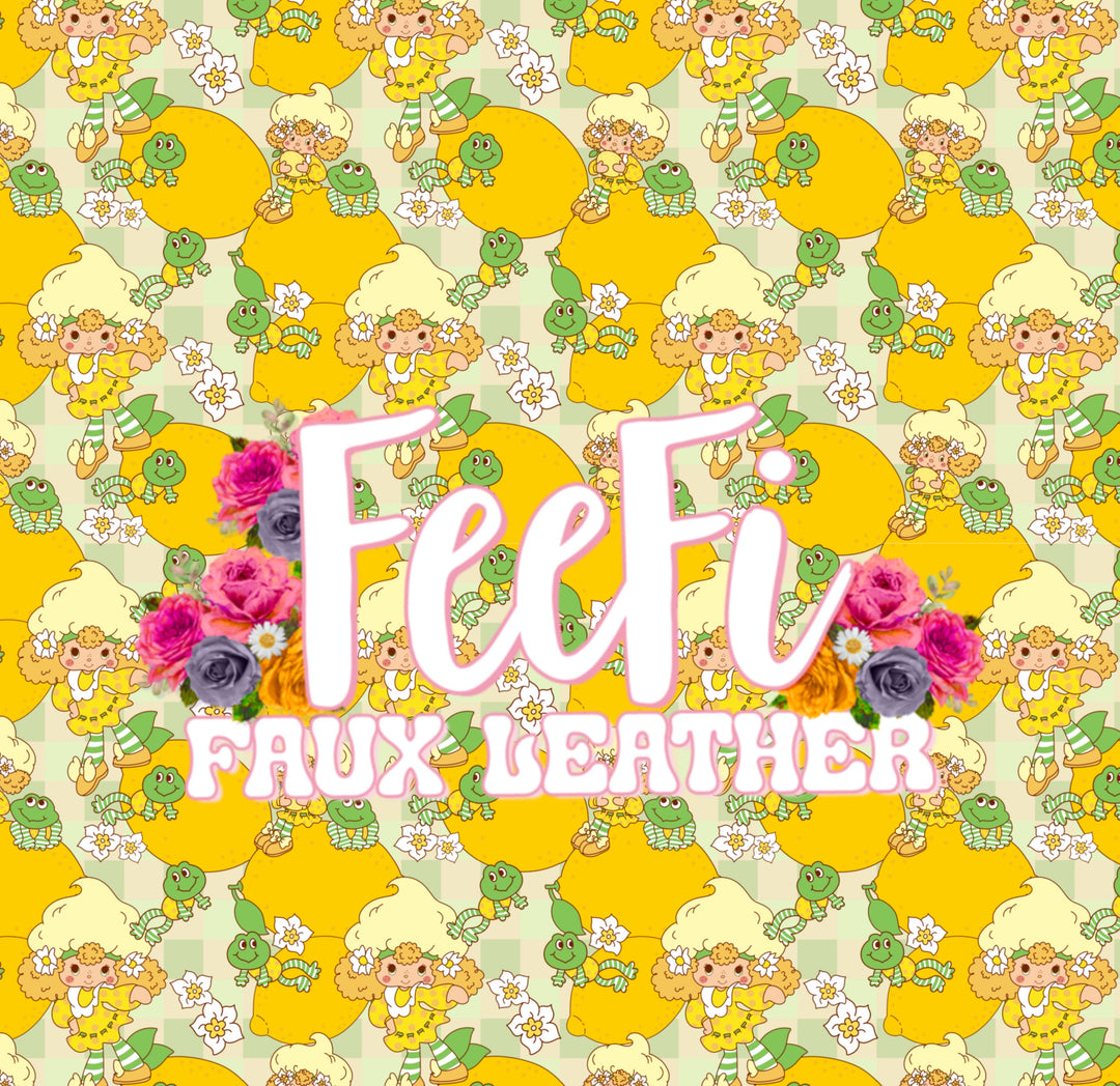 Lemon Meringue Strawberry Shortcake Printed Faux Leather FeeFiFauxLeather