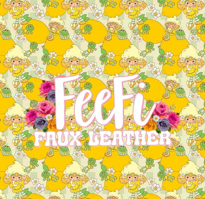 Lemon Meringue Strawberry Shortcake Fabric – Textured Liverpool Fabric for Bows & Crafts FeeFiFauxLeather