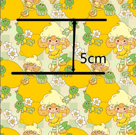 Lemon Meringue Strawberry Shortcake Fabric – Textured Liverpool Fabric for Bows & Crafts FeeFiFauxLeather
