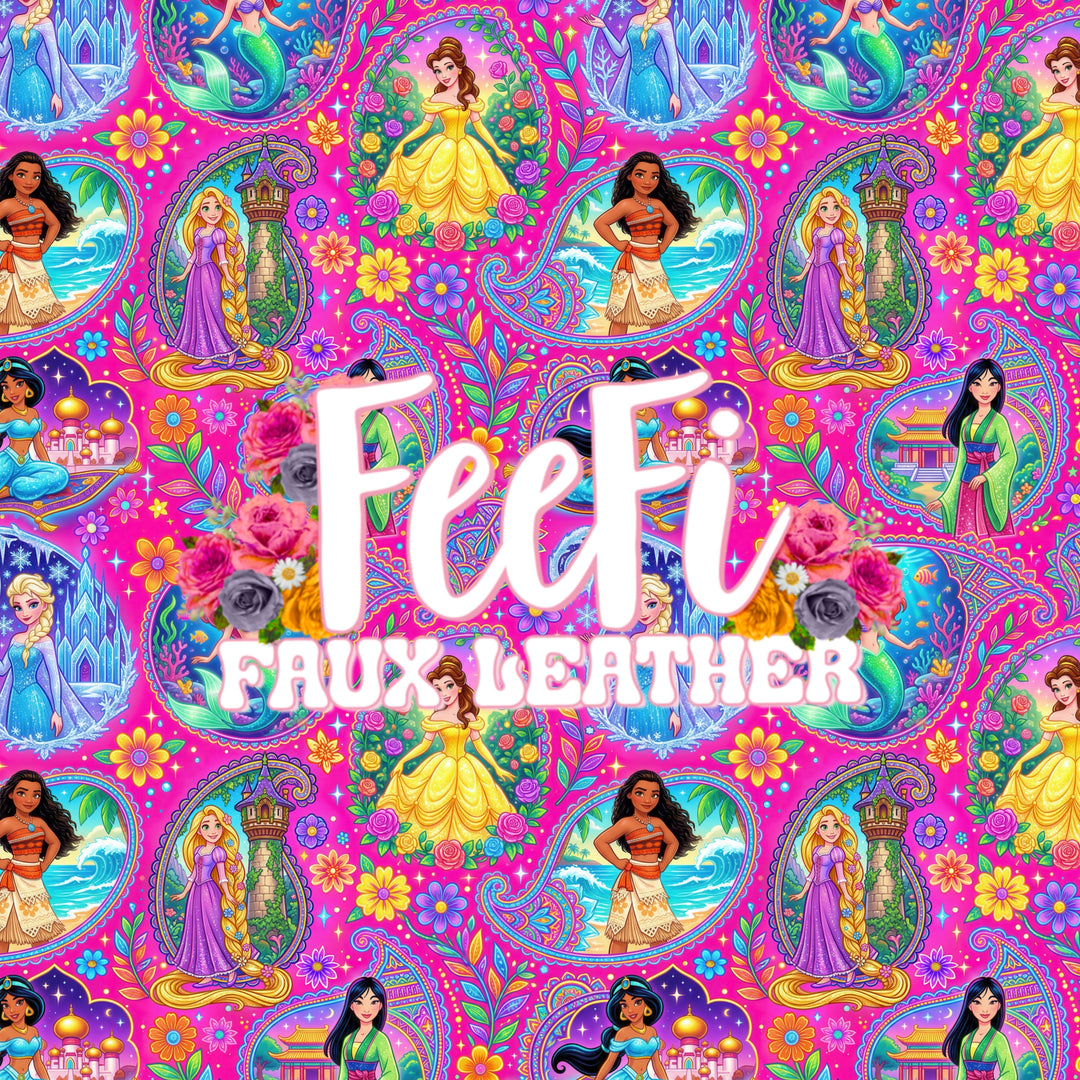 Princesses Printed Faux Leather FeeFiFauxLeather