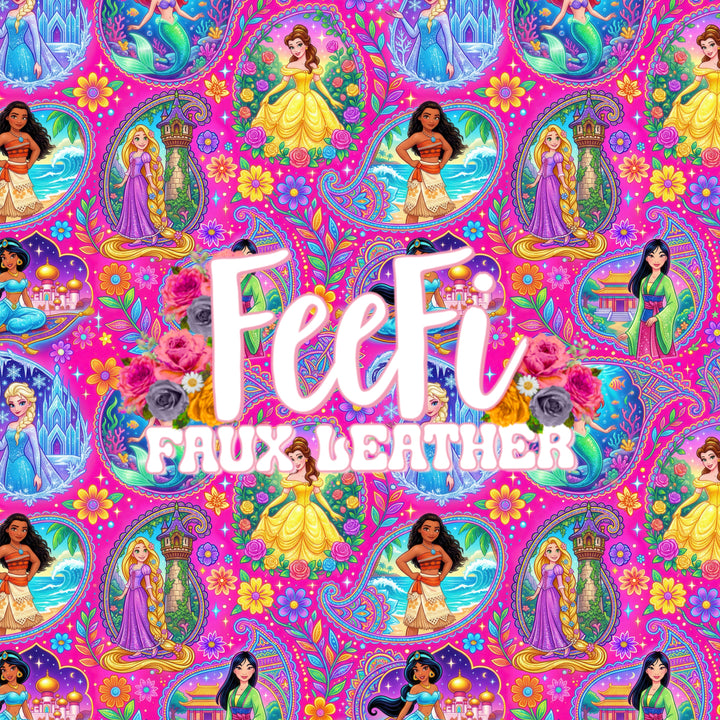 Princesses Printed Faux Leather FeeFiFauxLeather