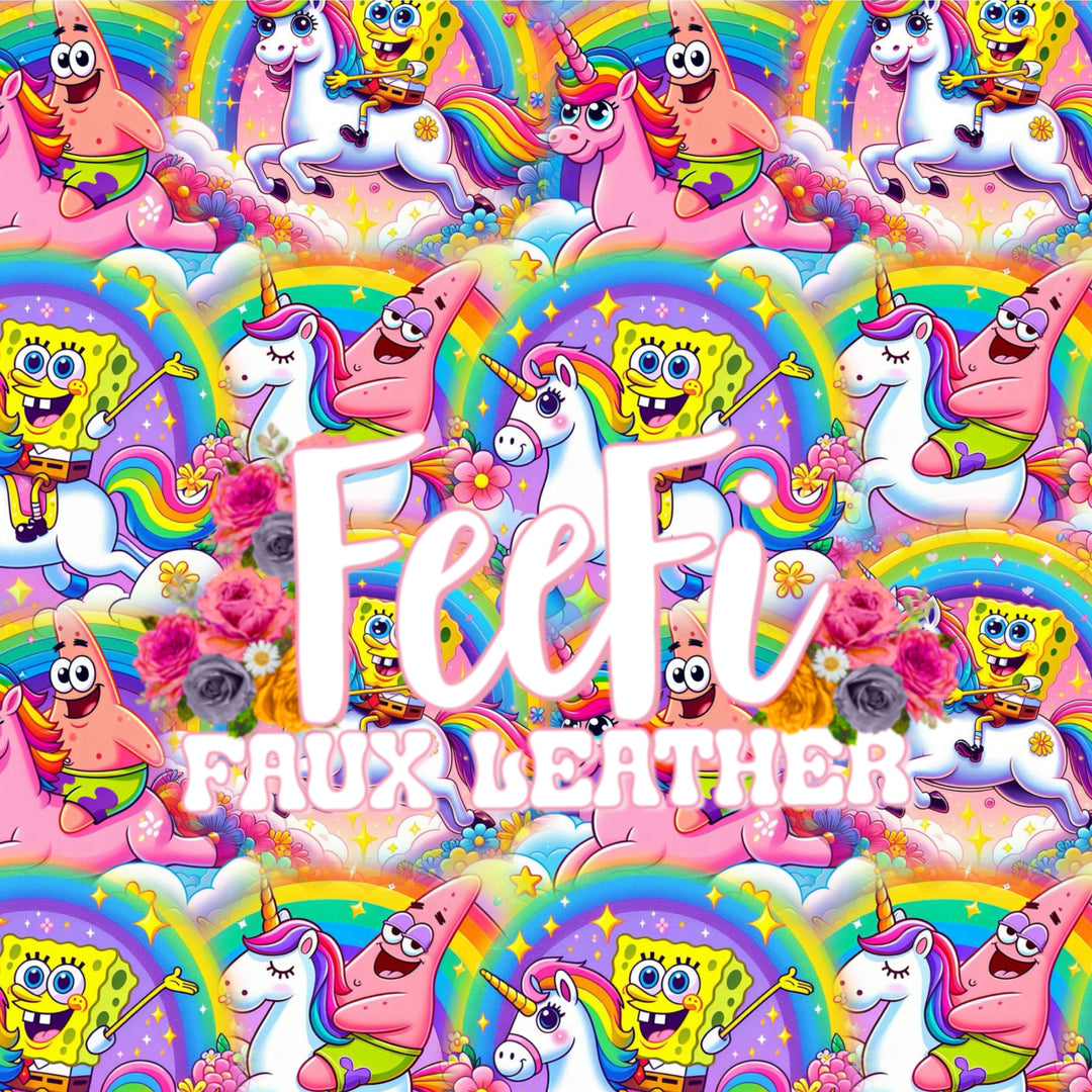 Spongebob Printed Faux Leather FeeFiFauxLeather
