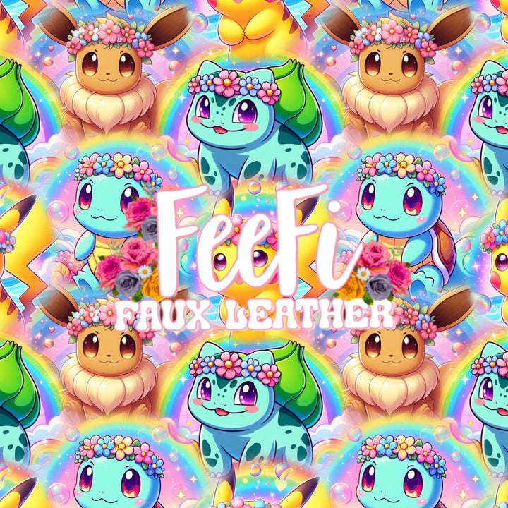 Pocket Monster Printed Faux Leather FeeFiFauxLeather