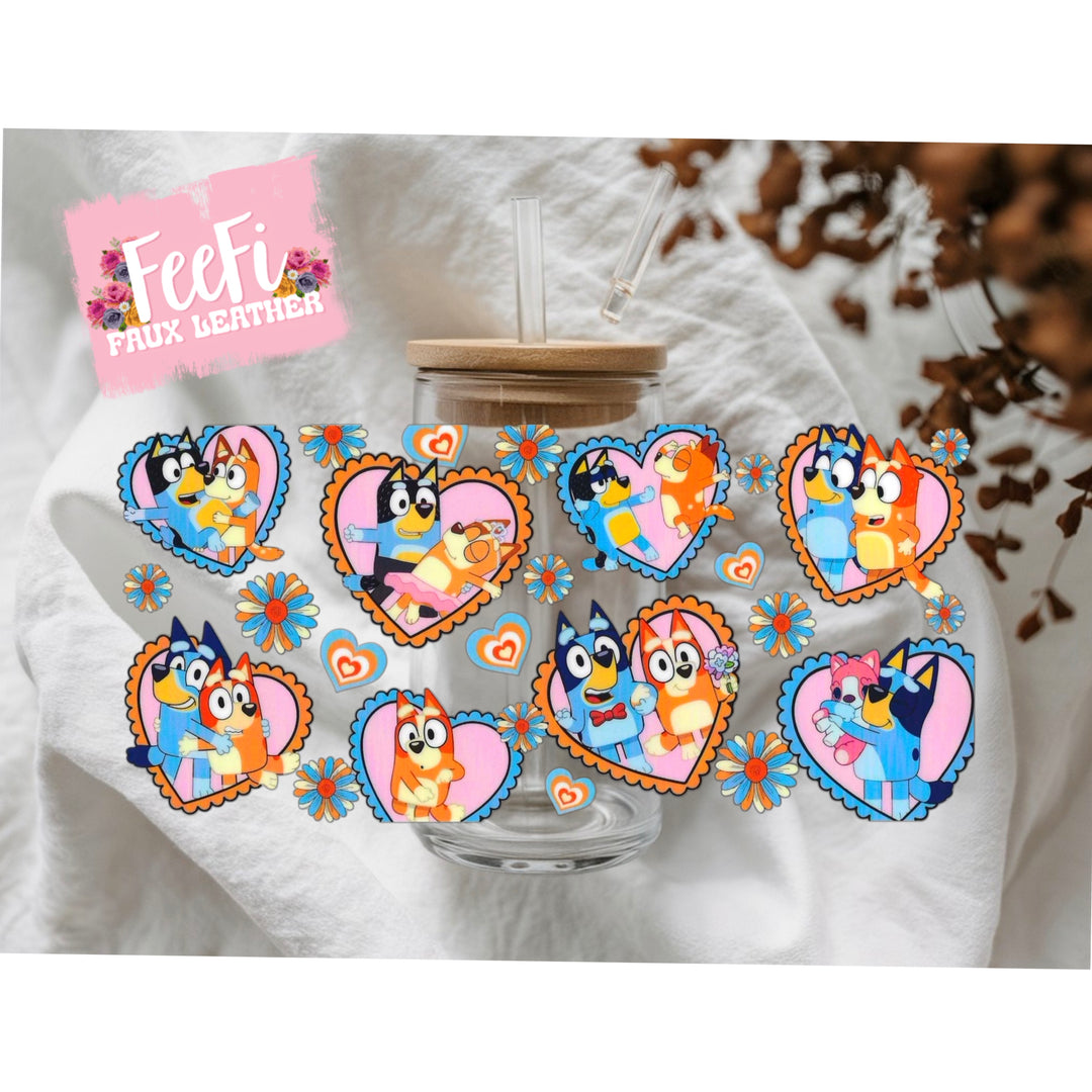 Blue Dog  UV DTF Cup Wrap – Easy Cup Wrap for Tumblers & Projects FeeFiFauxLeather