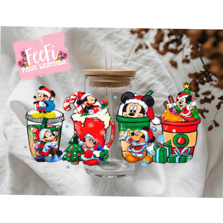 Mouse Christmas UV DTF Cup Wrap – Easy Cup Wrap for Tumblers & Projects FeeFiFauxLeather