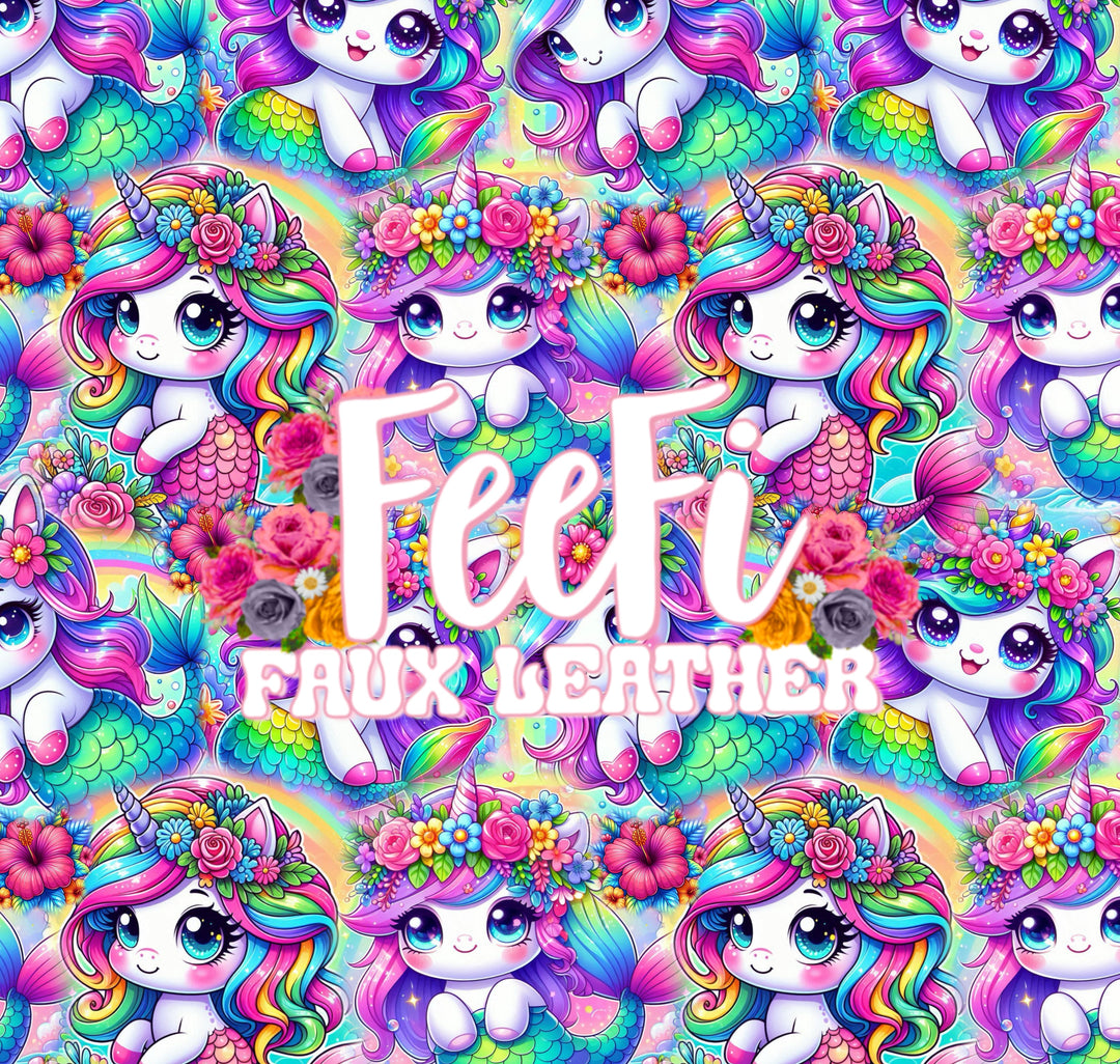 Unicorn Printed Faux Leather FeeFiFauxLeather