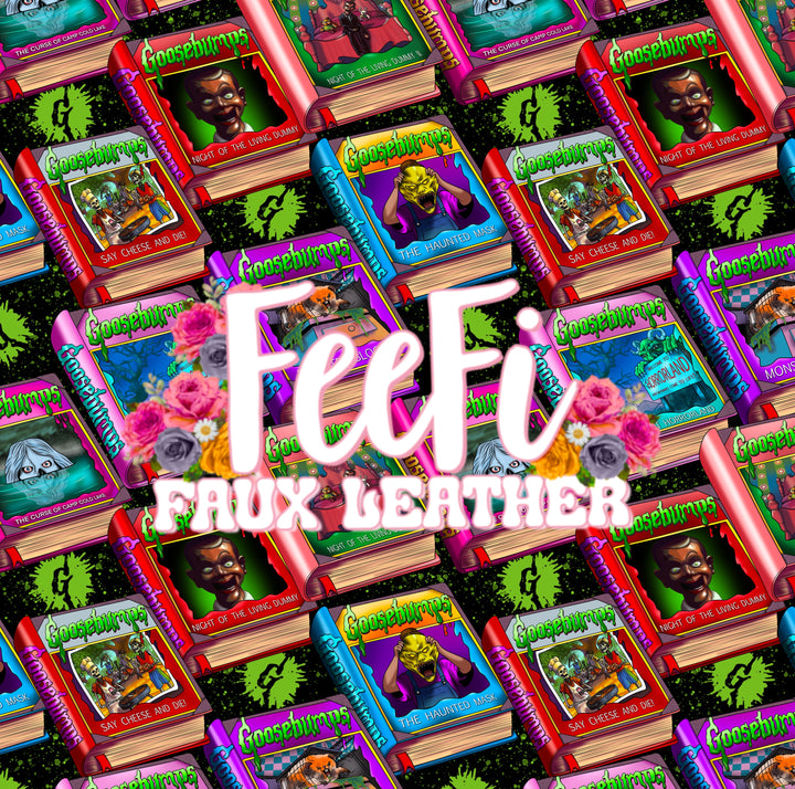 Goosebumps Books Printed Faux Leather Sheet FeeFiFauxLeather