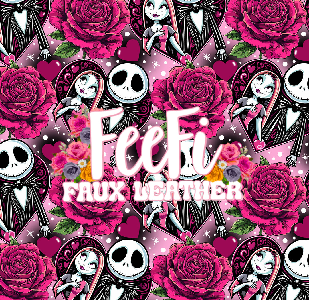 Nightmare Before Christmas Printed Faux Leather Sheet FeeFiFauxLeather
