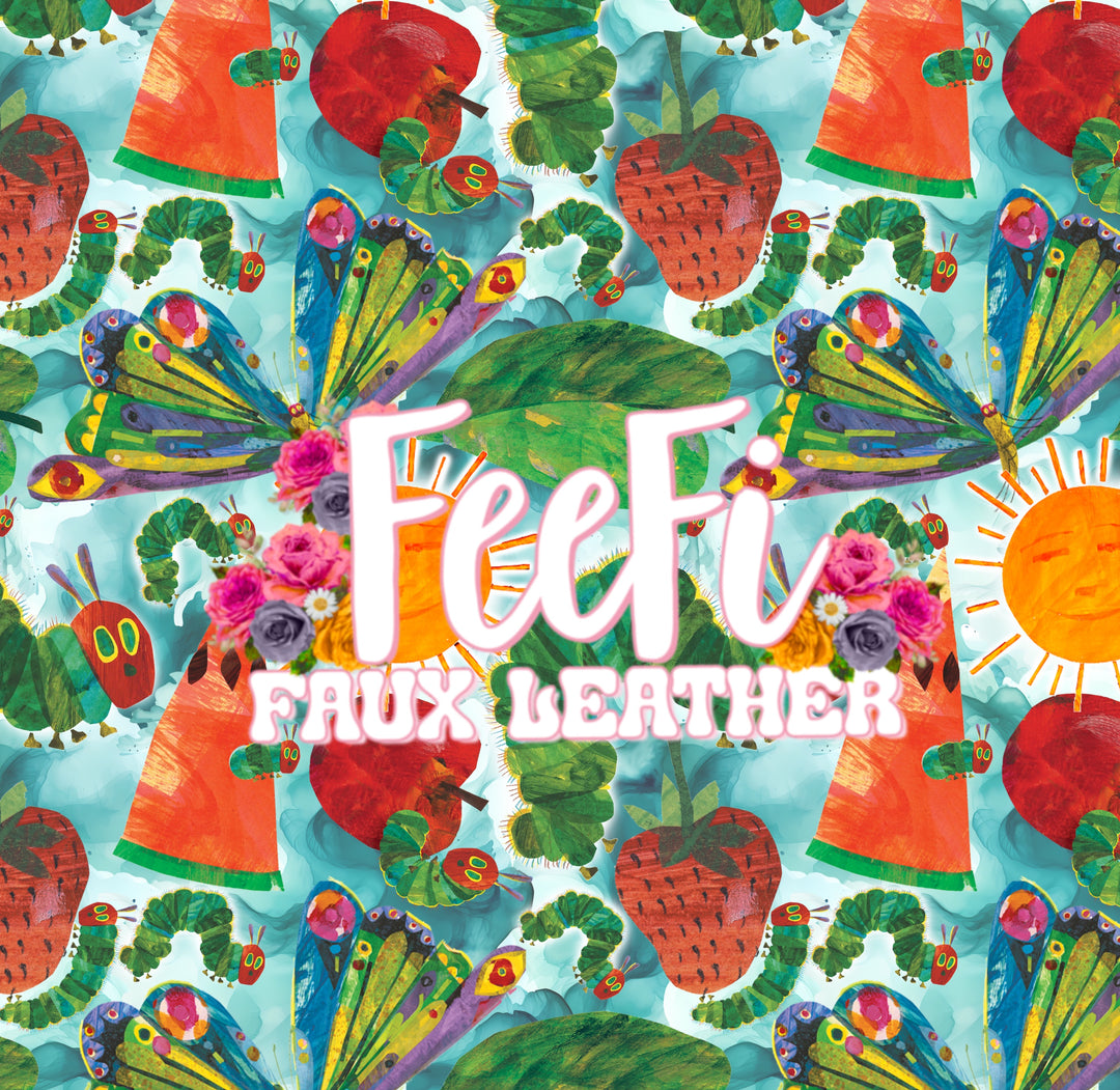 Caterpillar Book Printed Faux Leather FeeFiFauxLeather