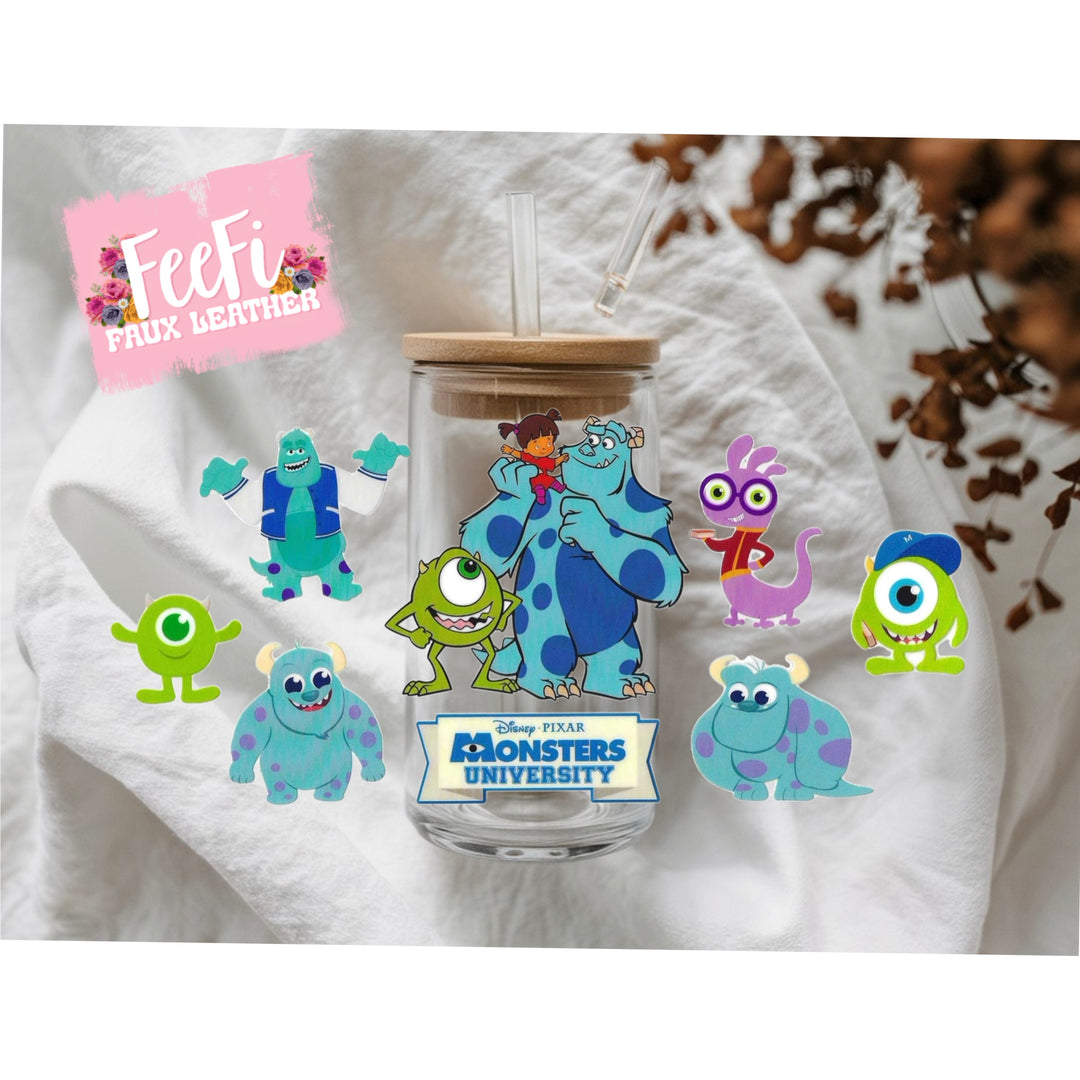 Monster’s Inc Beverage UV DTF Cup Wrap – Easy Cup Wrap for Tumblers & Projects FeeFiFauxLeather