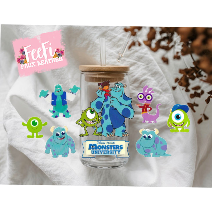 Monster’s Inc Beverage UV DTF Cup Wrap – Easy Cup Wrap for Tumblers & Projects FeeFiFauxLeather