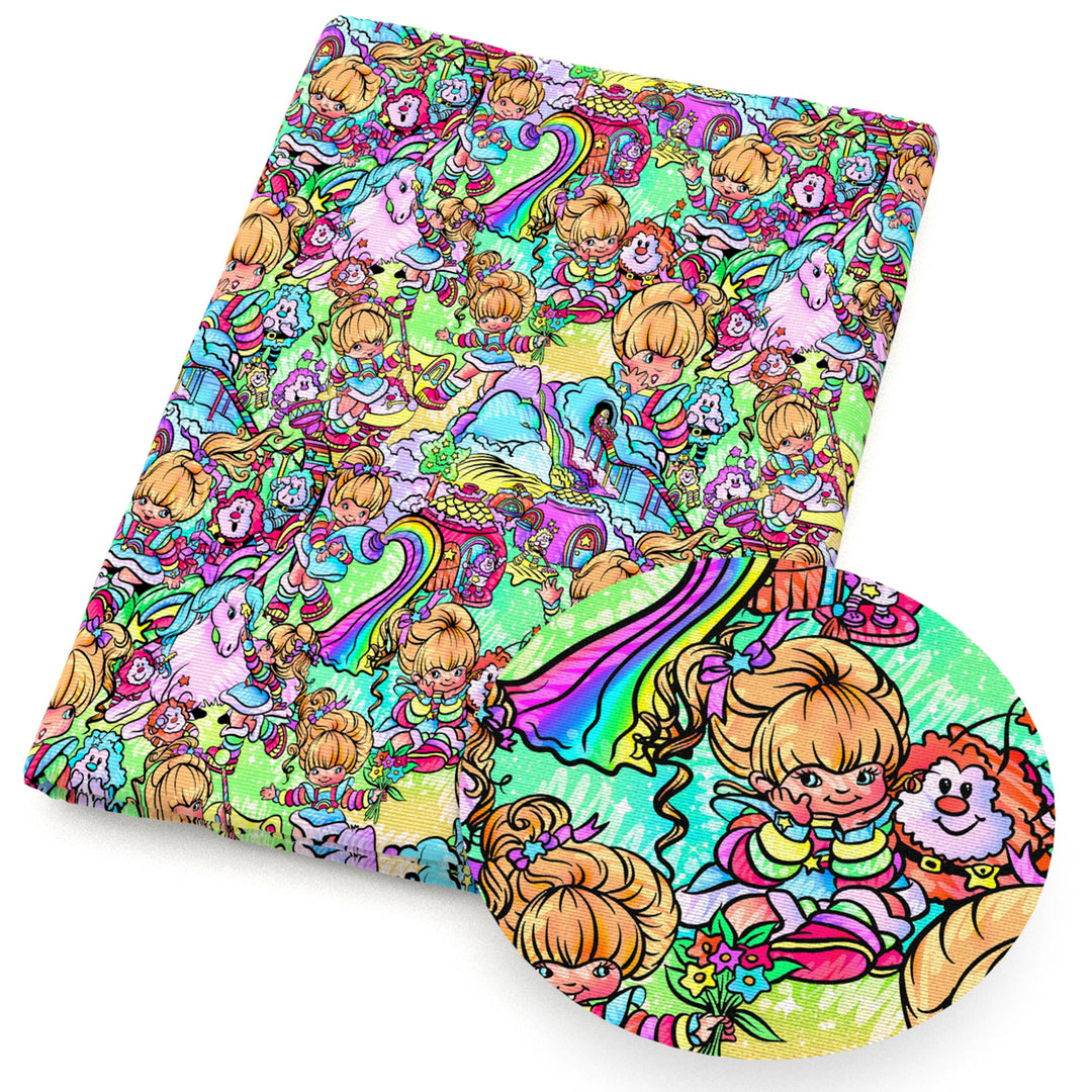 Rainbow Brite Printed Faux Leather Sheet FeeFiFauxLeather