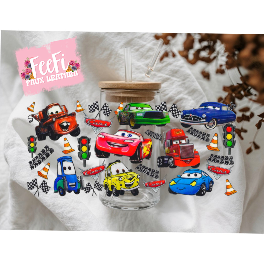 Cars UV DTF Cup Wrap – Easy Cup Wrap for Tumblers & Projects FeeFiFauxLeather