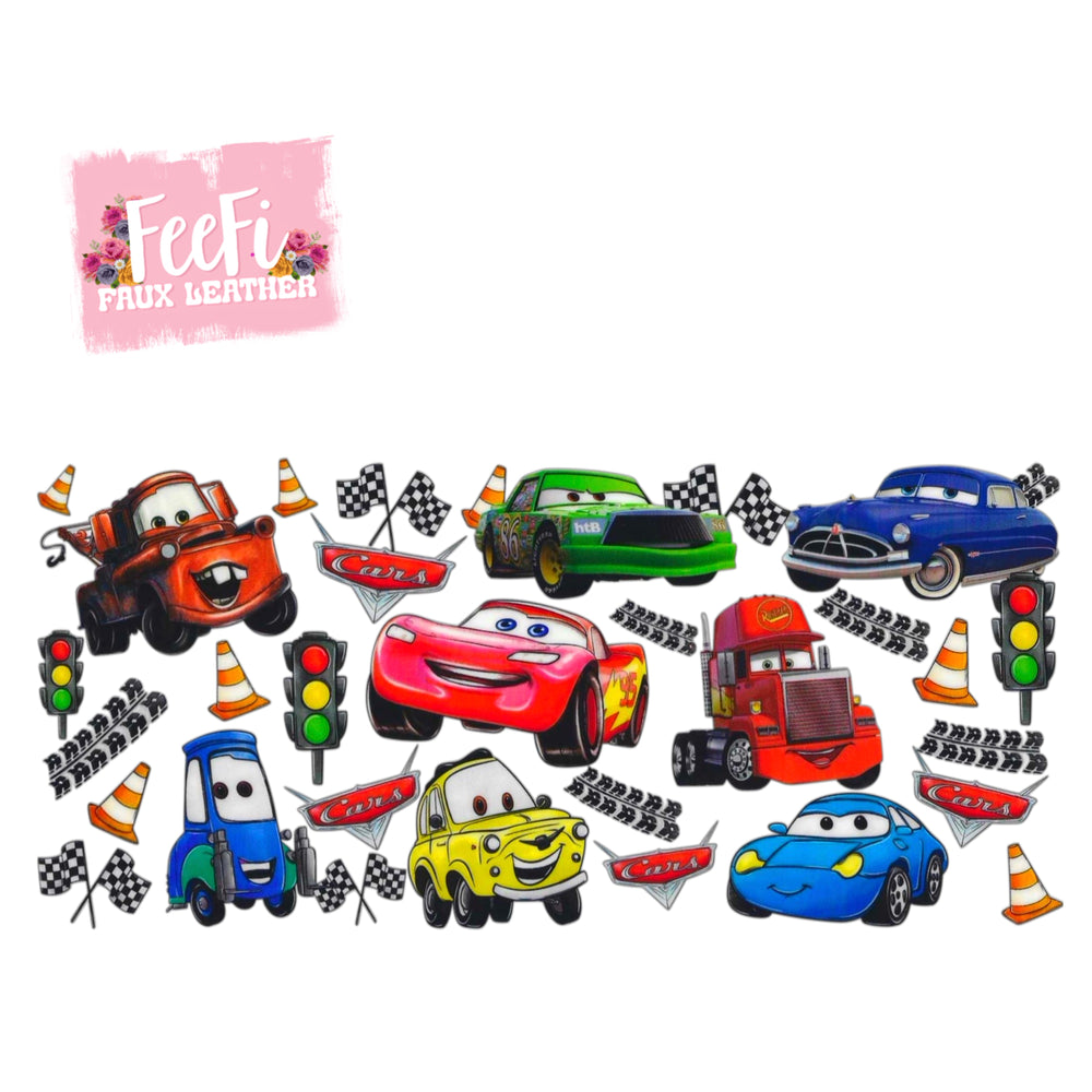 Cars UV DTF Cup Wrap – Easy Cup Wrap for Tumblers & Projects FeeFiFauxLeather