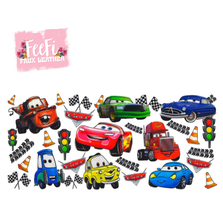 Cars UV DTF Cup Wrap – Easy Cup Wrap for Tumblers & Projects FeeFiFauxLeather