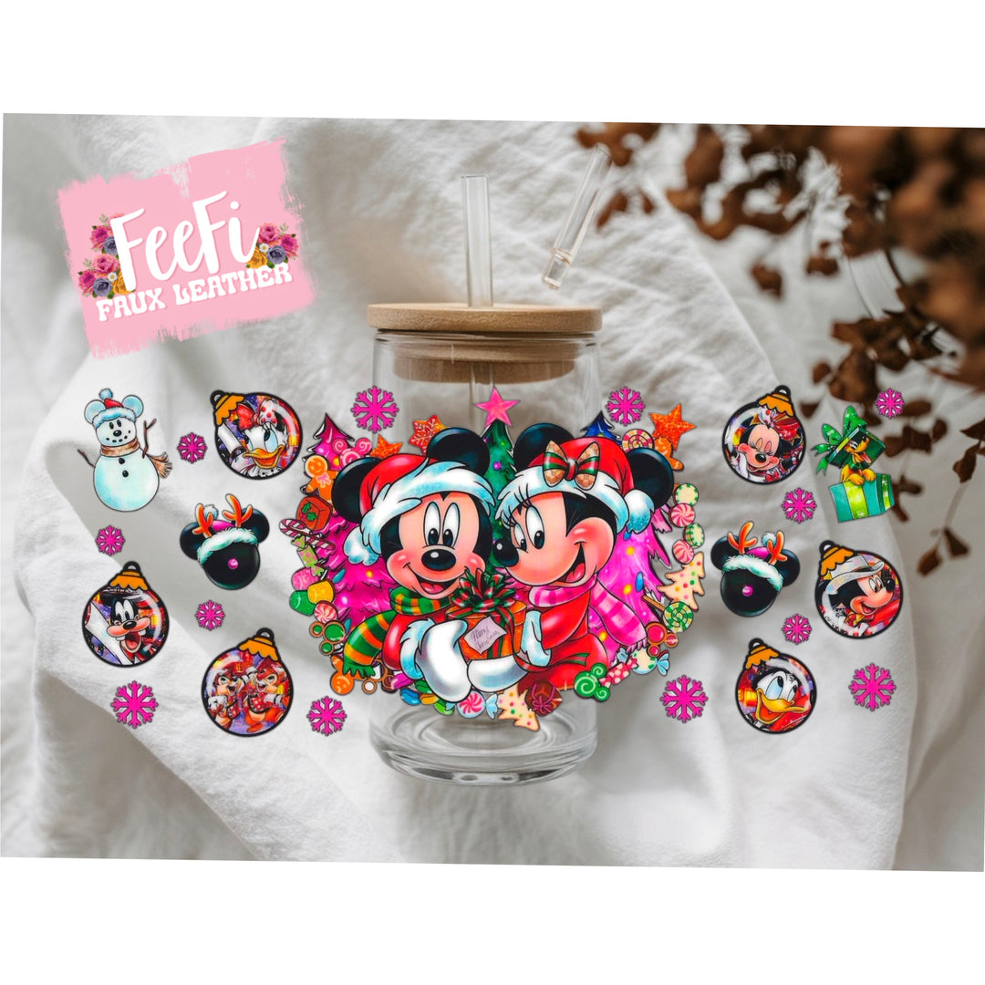 Mouse Christmas UV DTF Cup Wrap – Easy Cup Wrap for Tumblers & Projects FeeFiFauxLeather