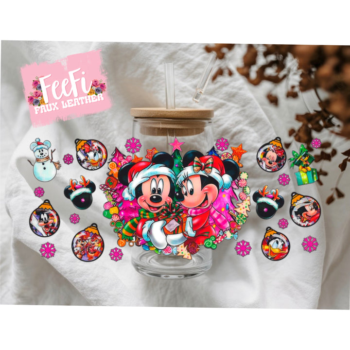 Mouse Christmas UV DTF Cup Wrap – Easy Cup Wrap for Tumblers & Projects FeeFiFauxLeather