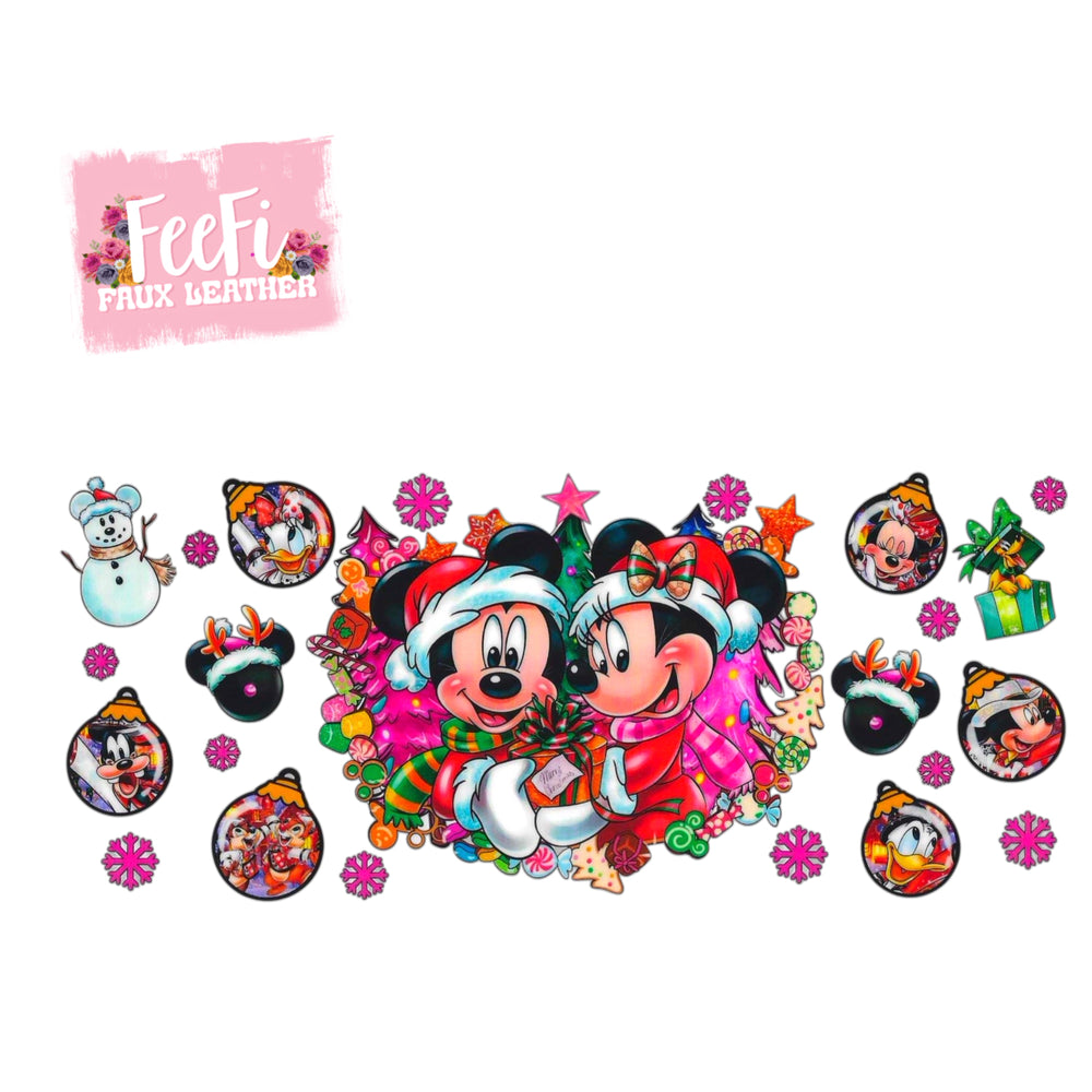Mouse Christmas UV DTF Cup Wrap – Easy Cup Wrap for Tumblers & Projects FeeFiFauxLeather