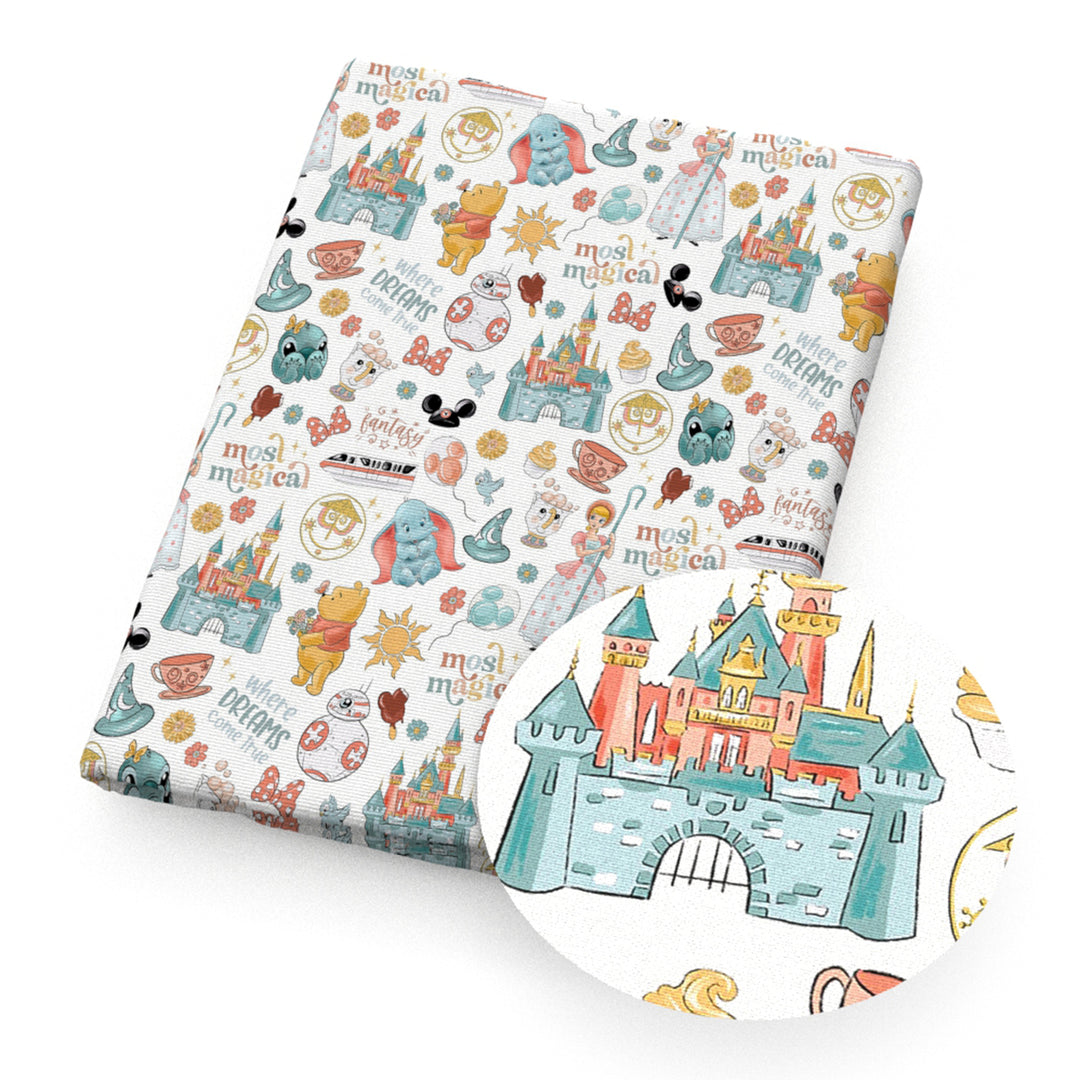 Castle Printed Faux Leather Sheet FeeFiFauxLeather