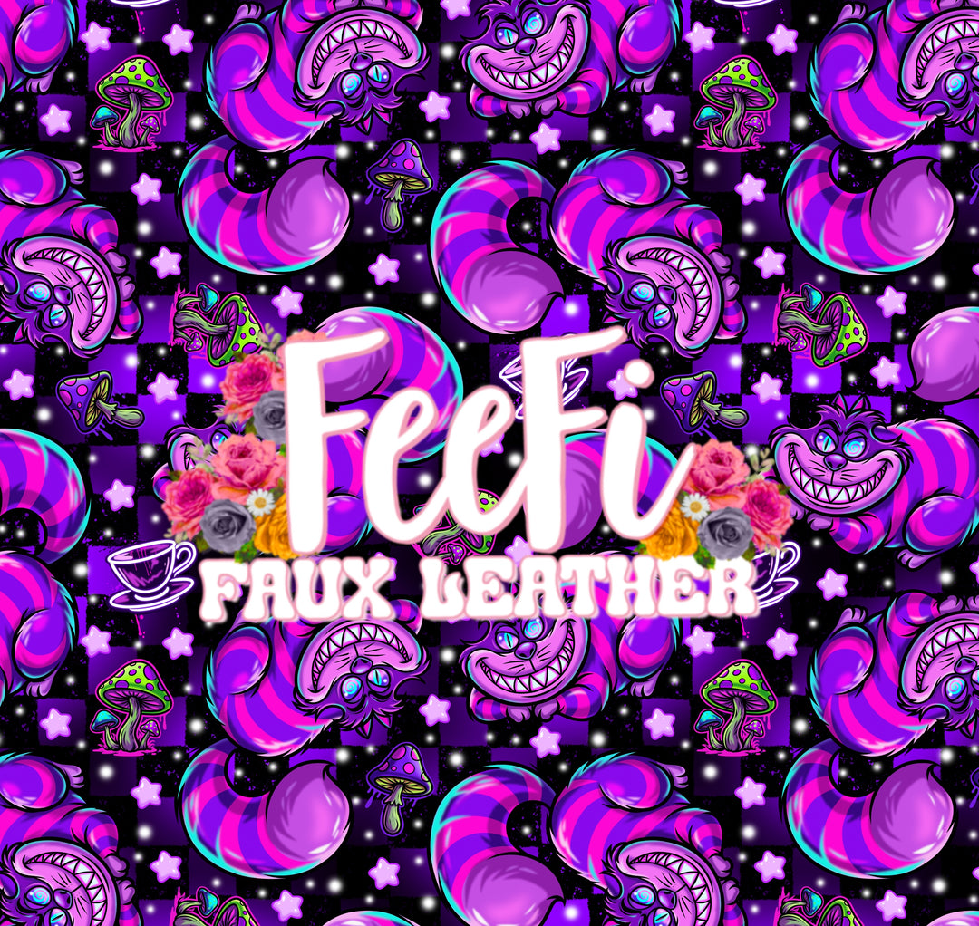 Cat Printed Faux Leather Sheet FeeFiFauxLeather