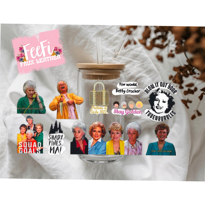The Golden Girls UV DTF Cup Wrap – Easy Cup Wrap for Tumblers & Projects FeeFiFauxLeather