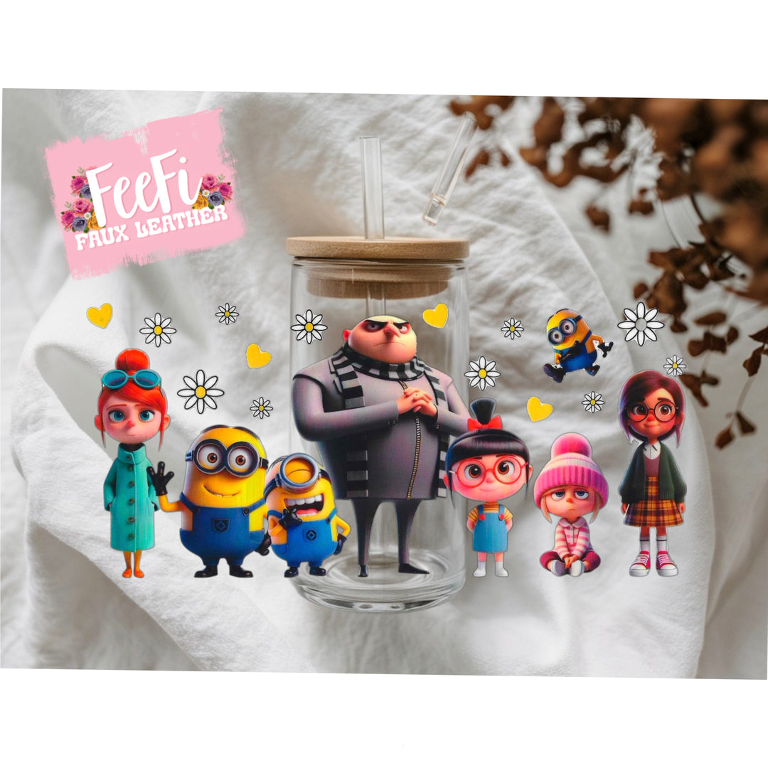 Minions UV DTF Cup Wrap – Easy Cup Wrap for Tumblers & Projects FeeFiFauxLeather