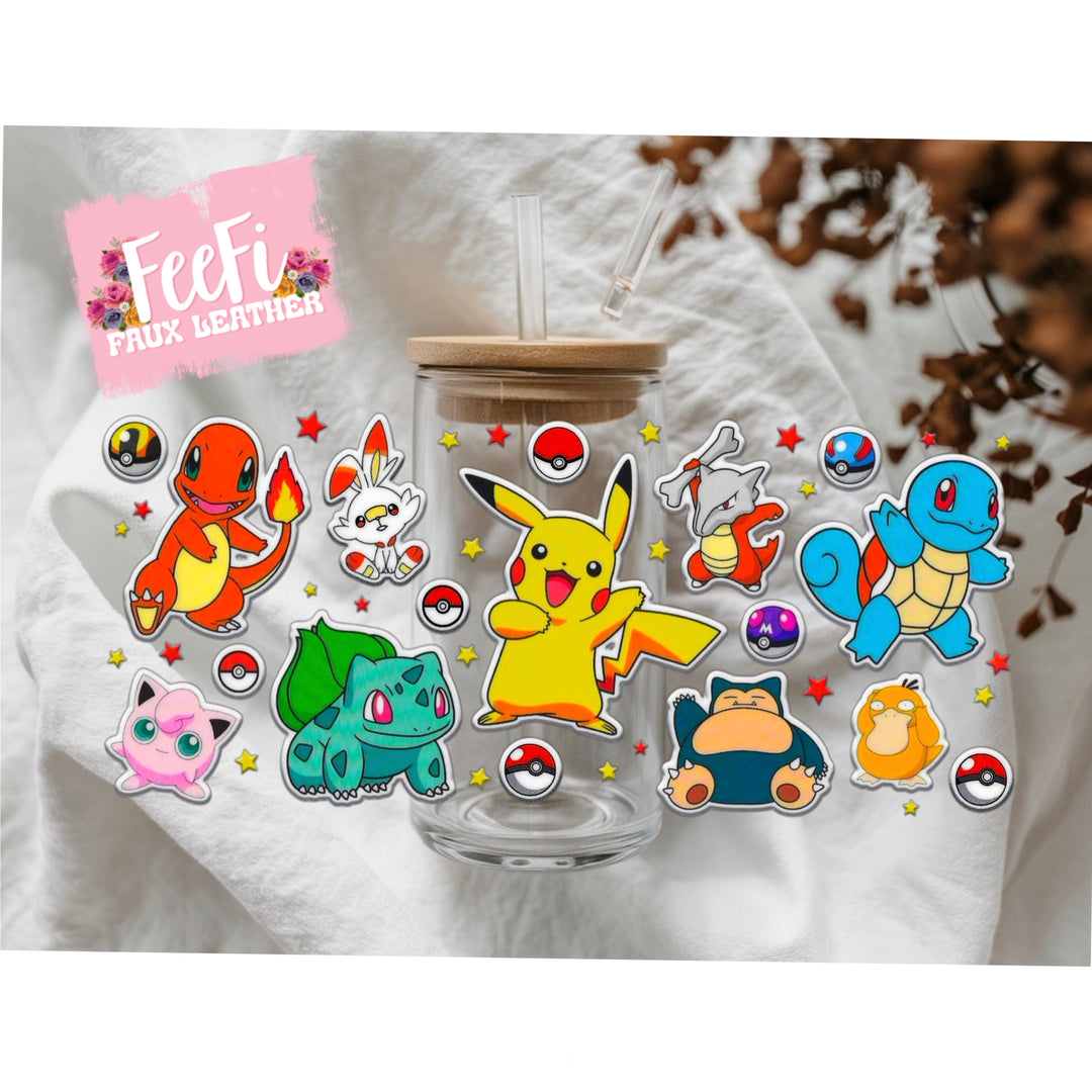 Pocket Monster UV DTF Cup Wrap – Easy Cup Wrap for Tumblers & Projects FeeFiFauxLeather