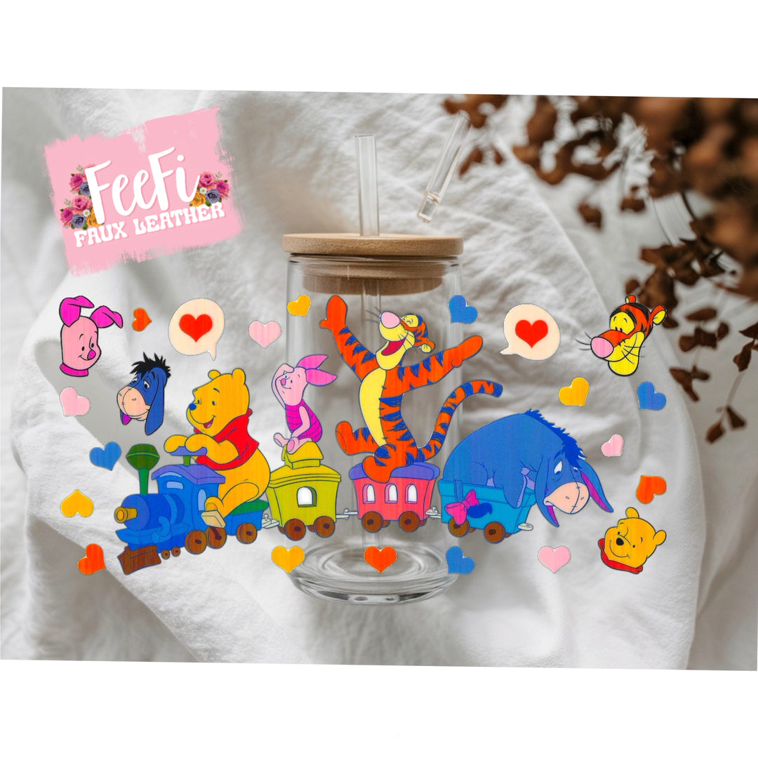 Pooh Bear UV DTF Cup Wrap – Easy Cup Wrap for Tumblers & Projects FeeFiFauxLeather
