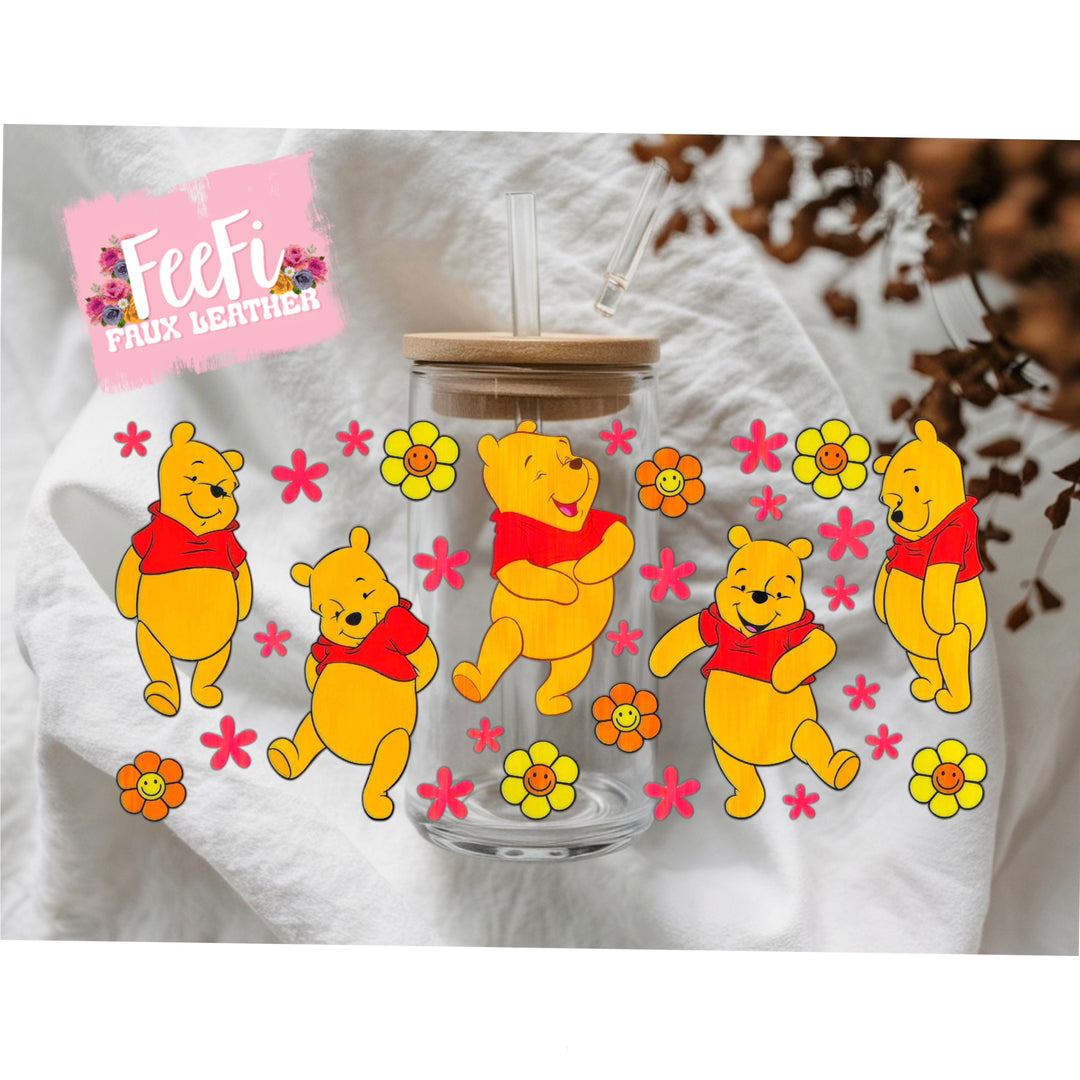 Pooh Bear UV DTF Cup Wrap – Easy Cup Wrap for Tumblers & Projects FeeFiFauxLeather