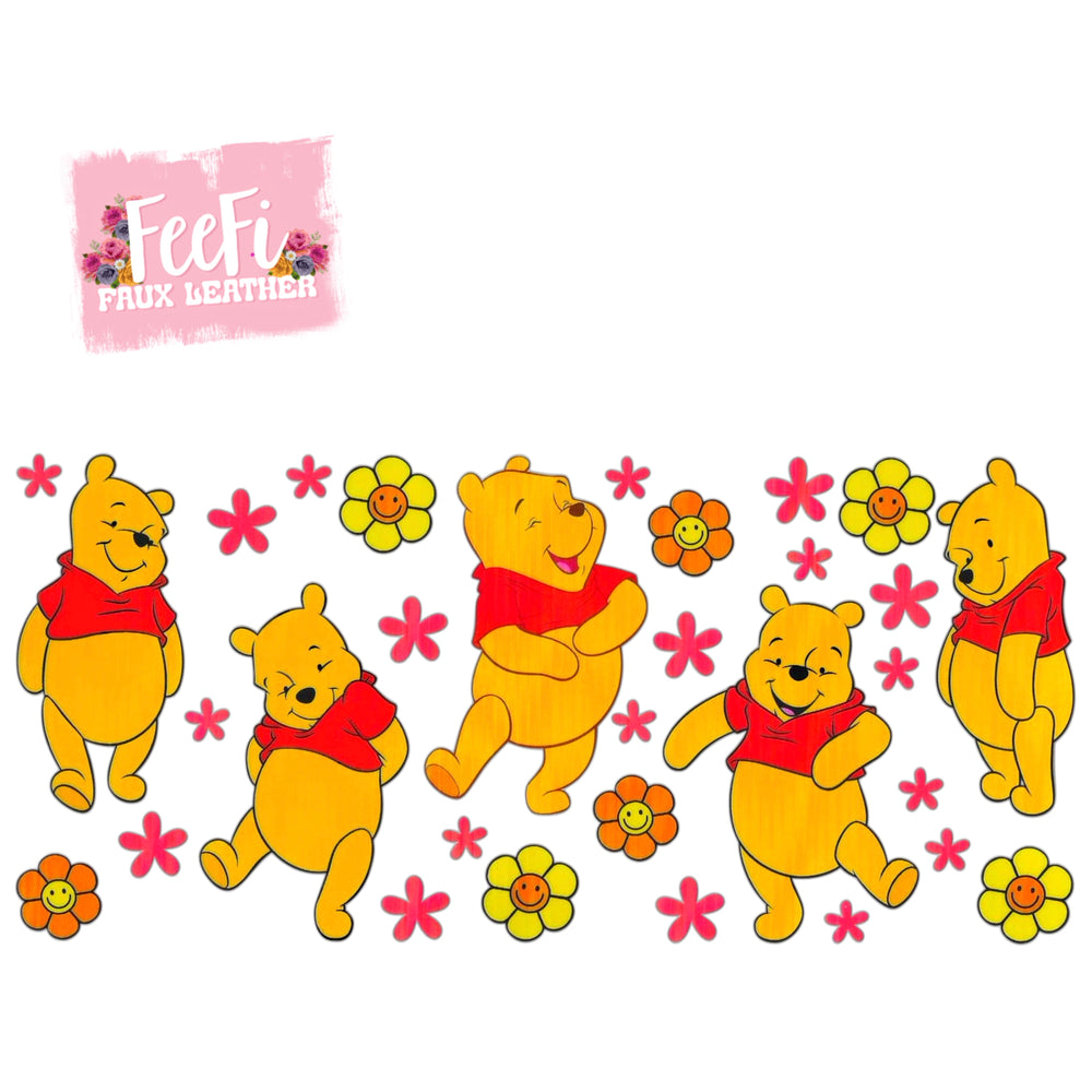 Pooh Bear UV DTF Cup Wrap – Easy Cup Wrap for Tumblers & Projects FeeFiFauxLeather