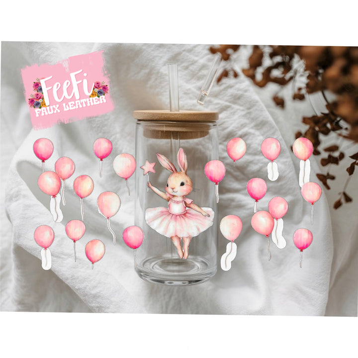 Ballerina Bunny UV DTF Cup Wrap – Easy Cup Wrap for Tumblers & Projects FeeFiFauxLeather