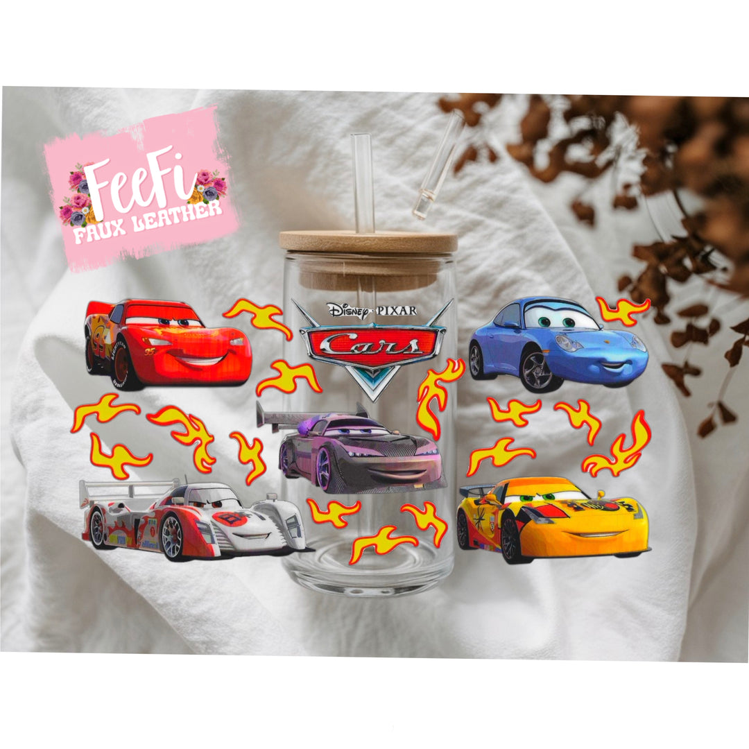 Cars UV DTF Cup Wrap – Easy Cup Wrap for Tumblers & Projects FeeFiFauxLeather